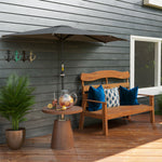 Outsunny 3(m) Half Parasol Semi Round Umbrella Patio Metal Frame