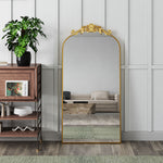Vintage Classic Gold Arched Mirror, 60cmx90/120/180 Cm,wall Hanging Vintage Accent Mirrors | Medium | Gold
