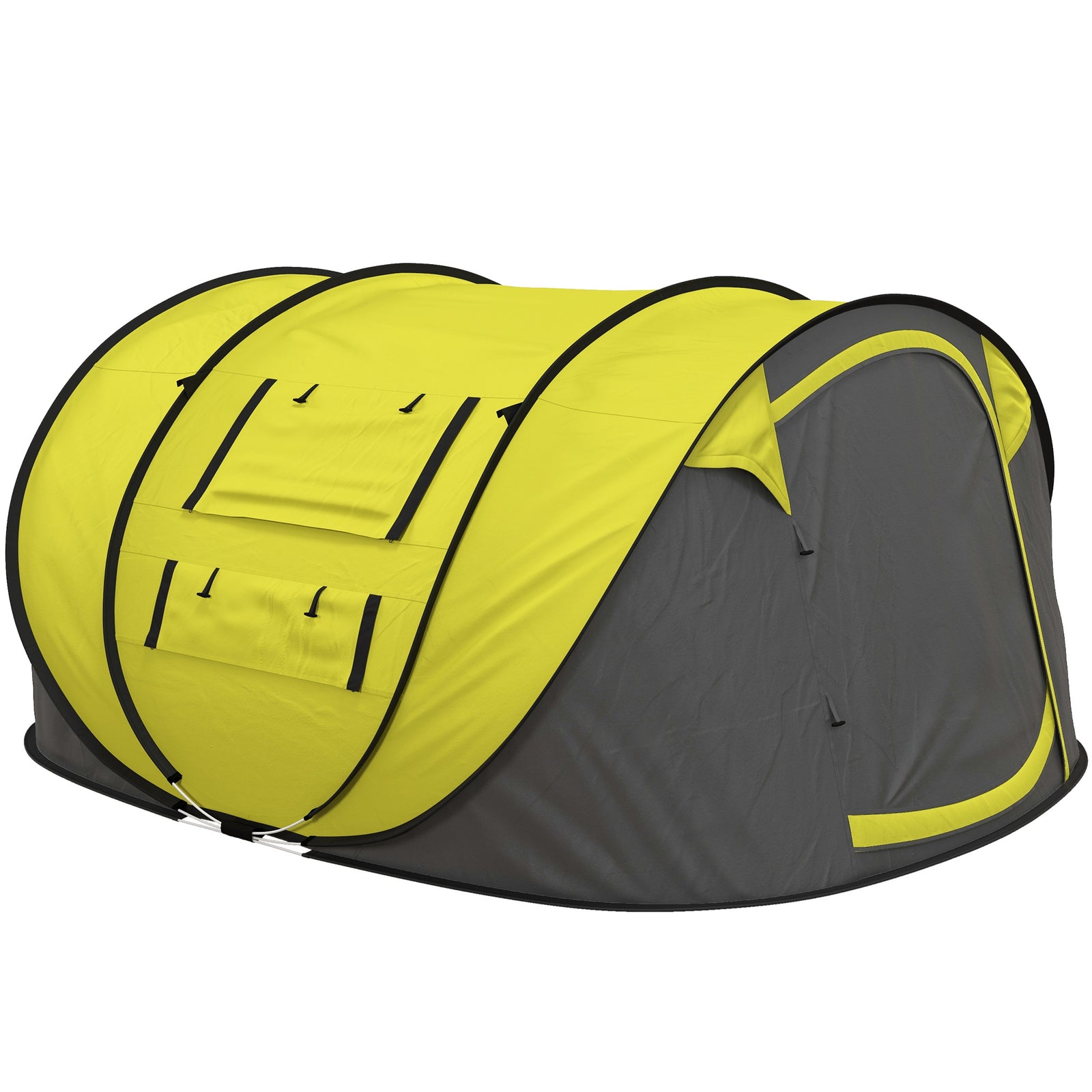 4-5 Person Camping Tent Dome Pop-up Tent  With Windows | Yellow