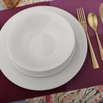 Dinner Set 12 Pc Rim White Porcelain Dinnerware Plates Bowls