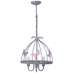 Kago Pink/grey Pendant Lamp Beautiful Hand Made Ceiling Light With A Butterfly Theme In Modern Grey And Baby Pink