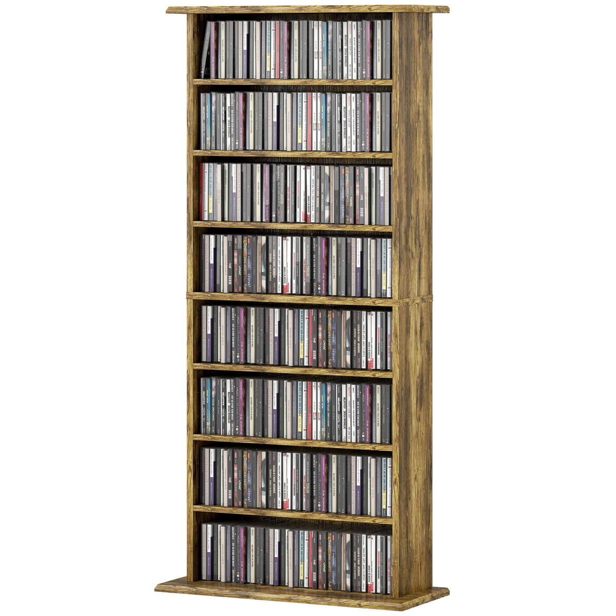 HOMCOM Cd Storage Unit Dvd Tower Blu-ray Storage Shelf For Living Room