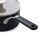 KitchenAid Cookware Coloured Aluminium Saucepan With Lid, 16cm, Pfas Free, Matt Black