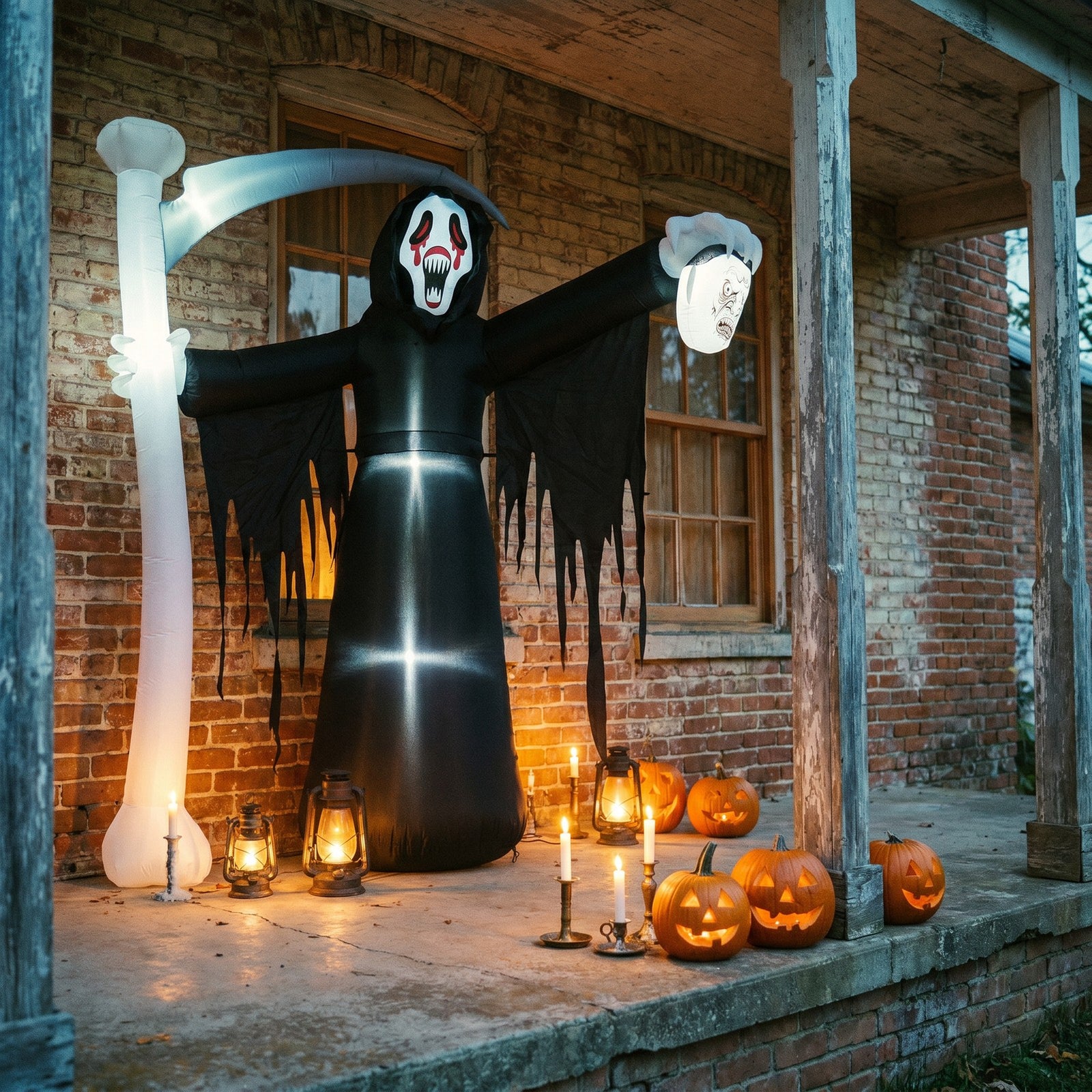 Breeins 8 Ft Halloween Inflatable Grim Reaper With Led Lights