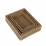Rectangular Seagrass Serving Tray | Set of 4 | Green