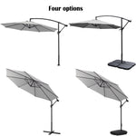 3m Banana Cantilever Patio Parasol For Outdoor Sunshade And Rain With A Cross Base And A Square Base | One Size | Light Grey