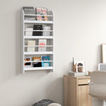 Wall Mounted Or Standing 4 Tier Wood Book Shelf Water Resist