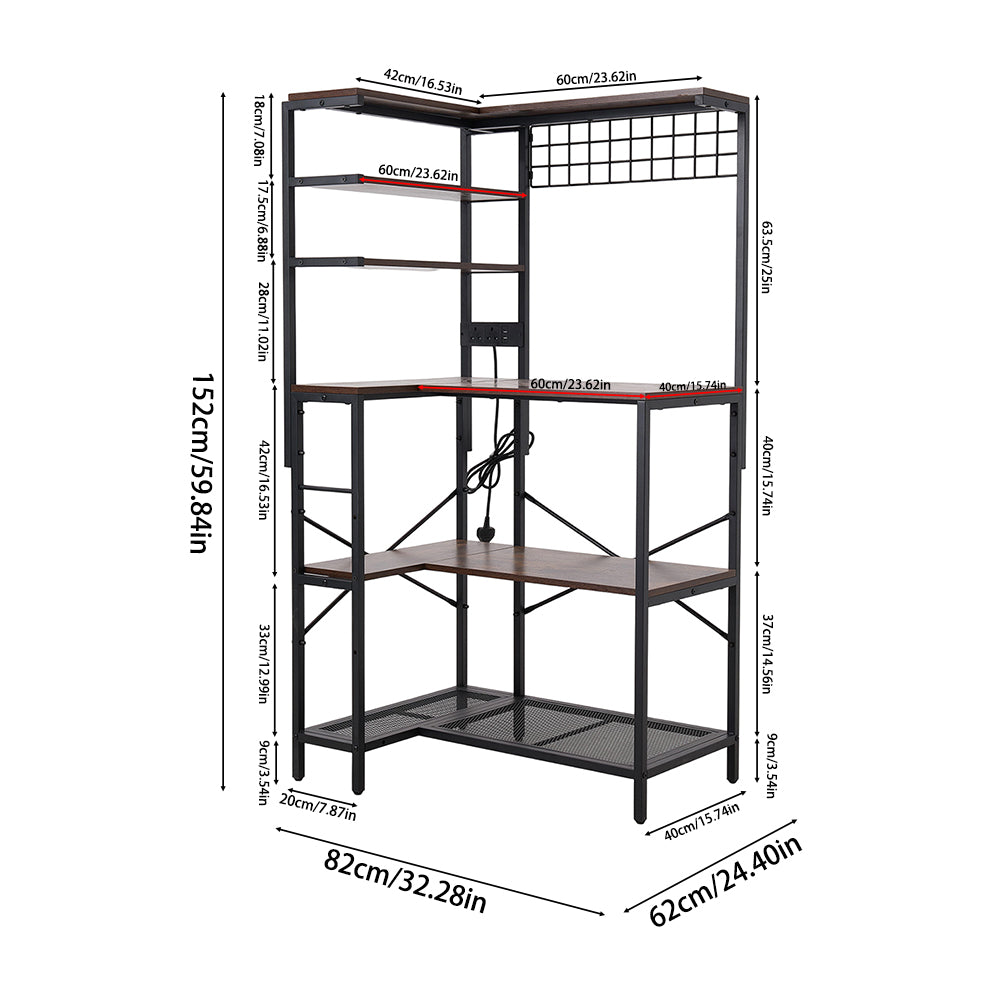 Kitchen Bakers Rack With Power Outlets