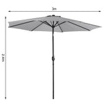 3m Garden Parasol Adjustable Tilting Parasol With Crank Handle With Classic Design Heavy-duty Round Base | One Size | Light Grey