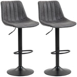 HOMCOM Bar Stools Set Of 2 Adjustable Swivel Bar Chairs With Backrest