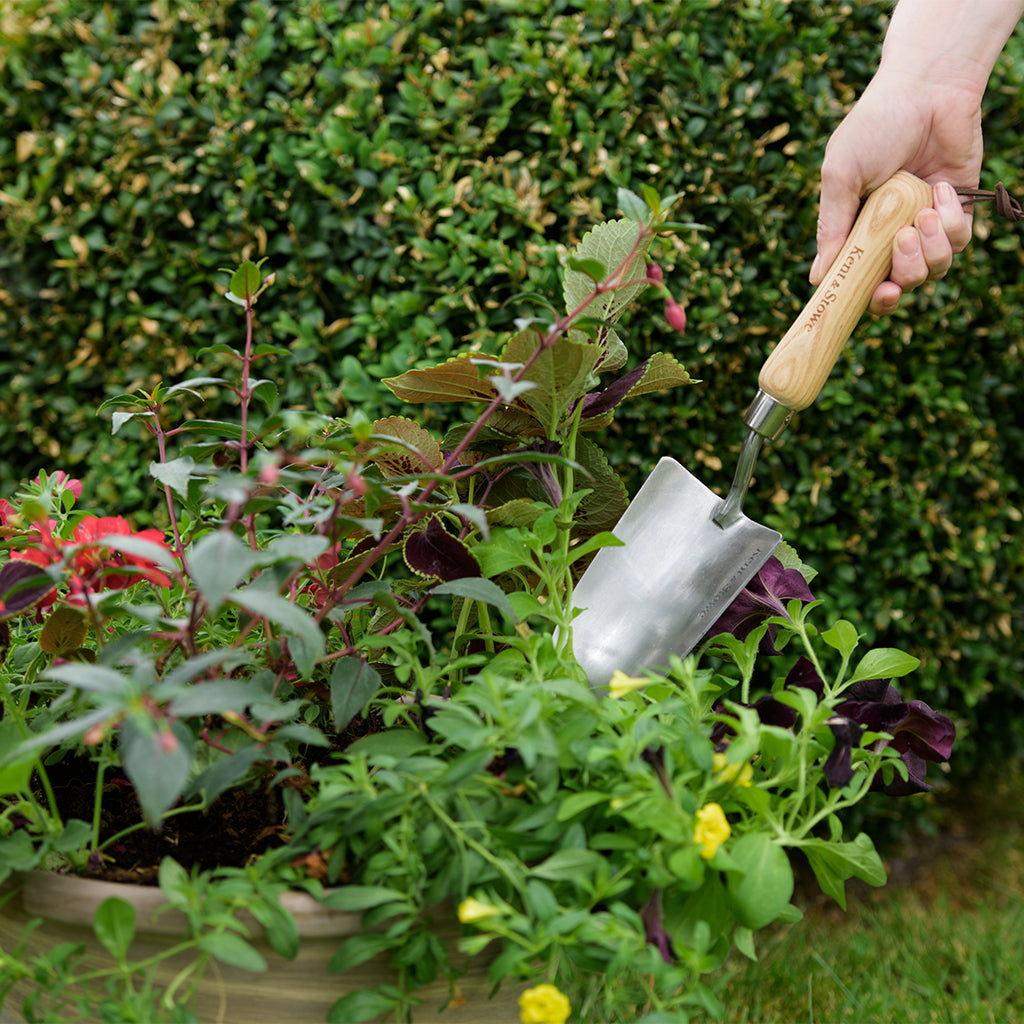 Stainless Steel Hand Trowel With Ash Wood Handle