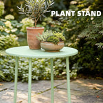 Metal Garden Side Table, 48 Cm Round Outdoor Table | Green