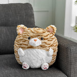 Soft Giant Handwarmer Cozy Plush Tabby Cat | 30cm x 30cm | Brown