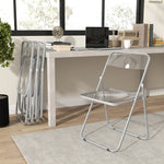 HOMCOM Foldable Chairs With Heavy Duty Steel Frame, Clear
