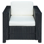 Patio Rattan Wicker Furniture Single Cube Chair Sofa Outdoor | Black