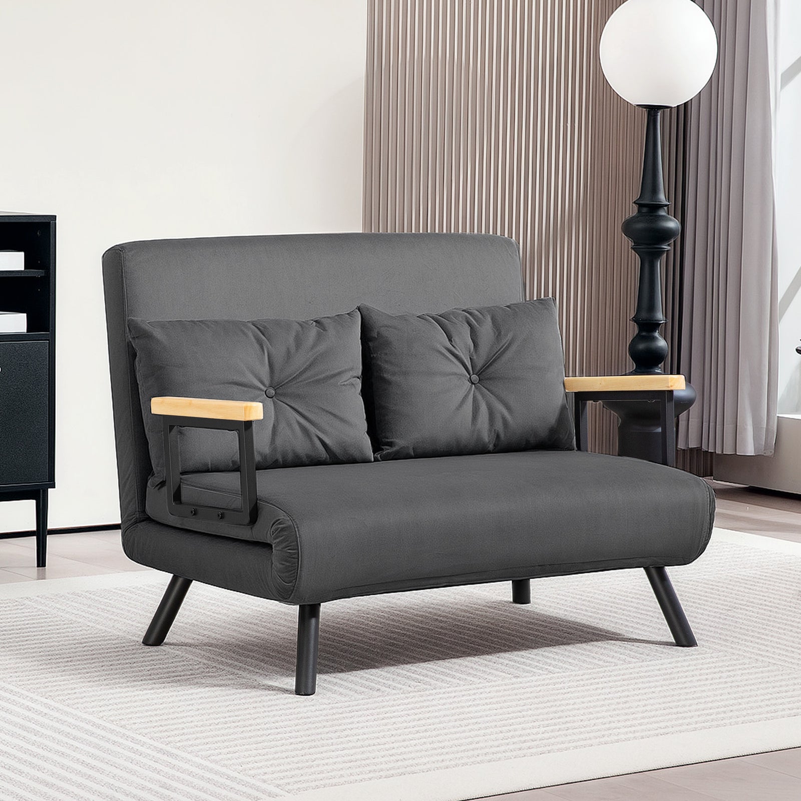 Click Clack 2 Seater Sofa Bed For Living Room, Guest Room | Dark Grey