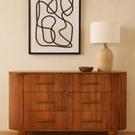 Ridgefront Chest - Amber Oak, 6 Drawers, brown