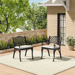 Set Of 5 Retro Garden Bistro Set Cast Aluminium With Cushions | Set of 5 | Black