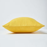 Cotton Rajput Ribbed Cushion Cover | 45cm x 45cm | Yellow