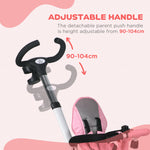 6 In 1 Trike For Toddler 1-5 Years With Parent Handle | Pink