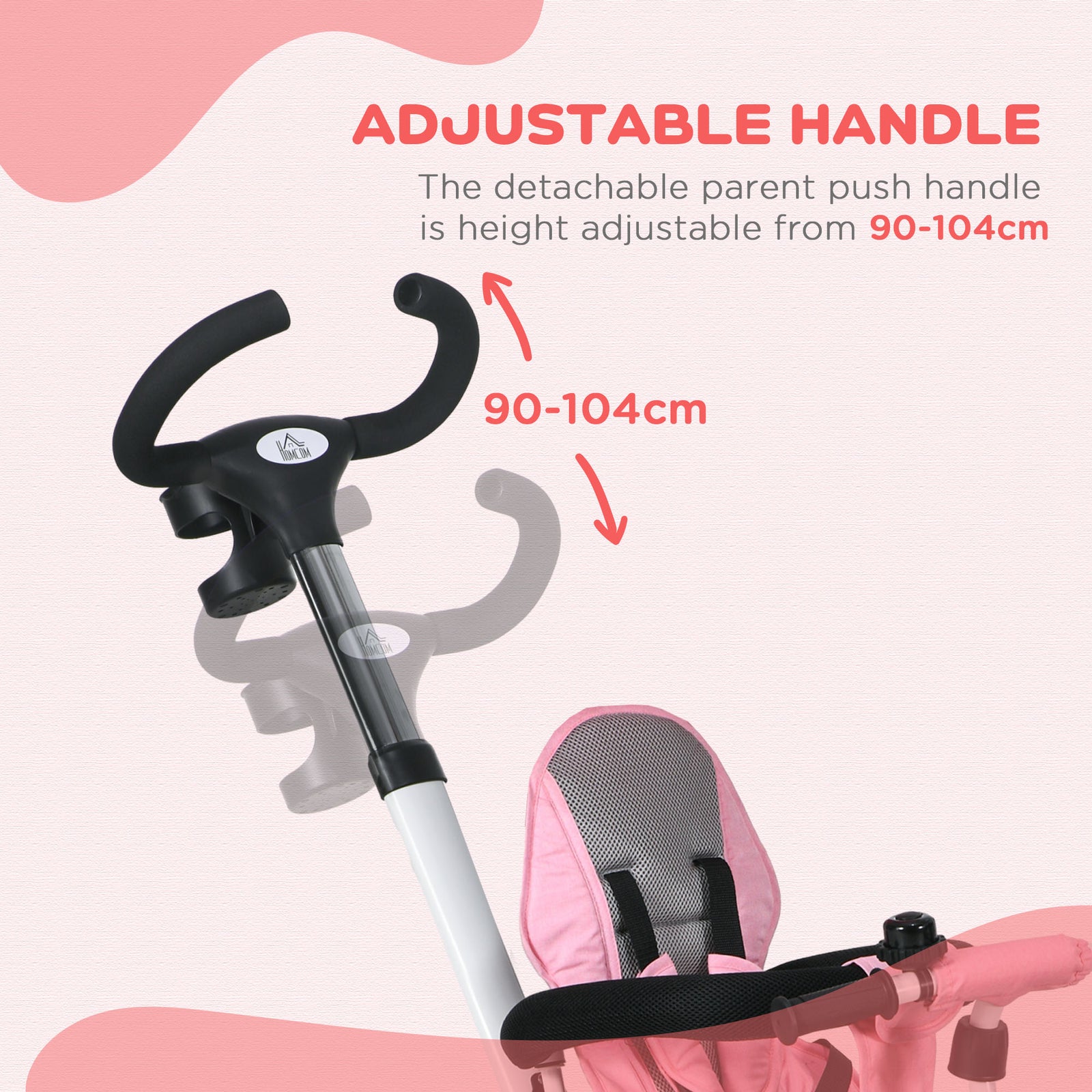 6 In 1 Trike For Toddler 1-5 Years With Parent Handle | Pink