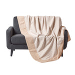 Cotton Gingham Check Throw | 150cm x 200cm | Beige