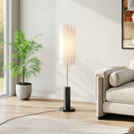 127cm Height E27 1-light Fabric Lampshade Floor Lamp With Foot Switch