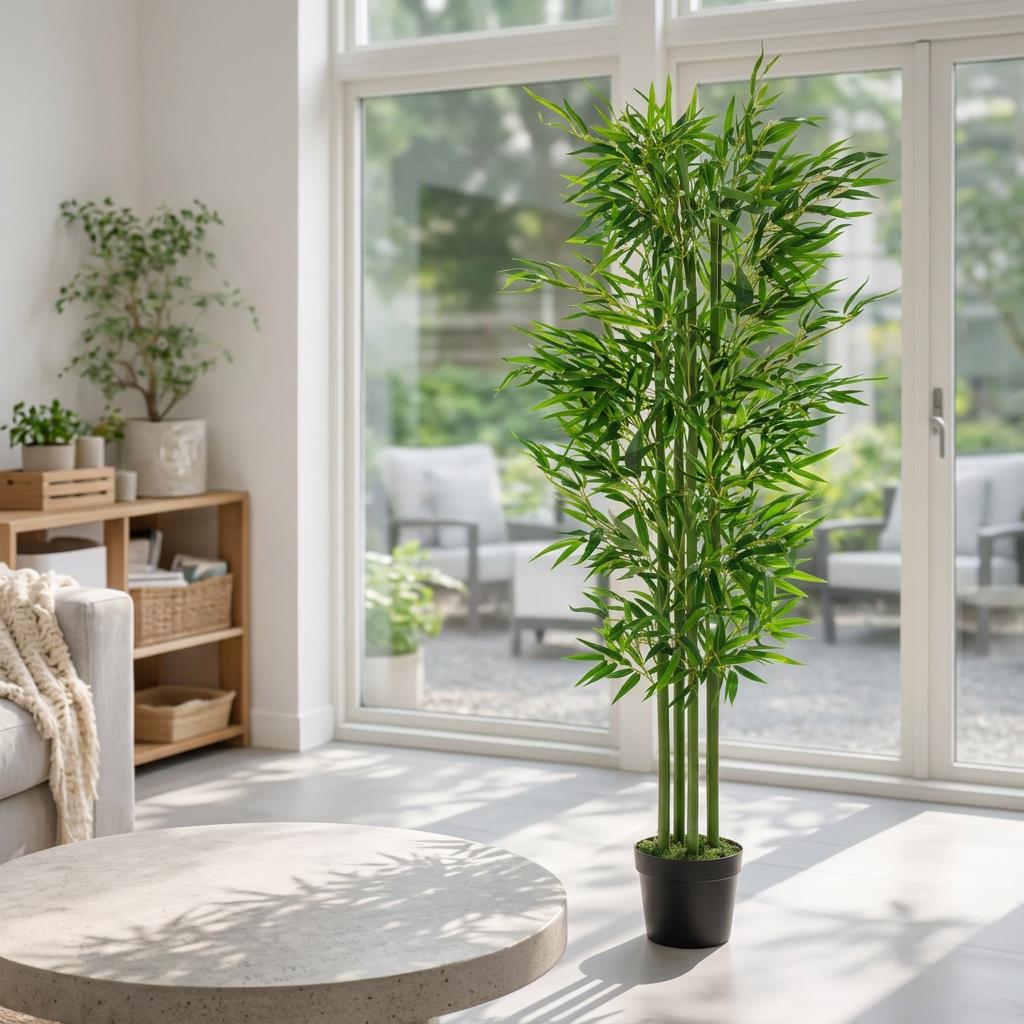 120cm  Design Uk Realistic Artificial Bamboo Plants / Trees Green