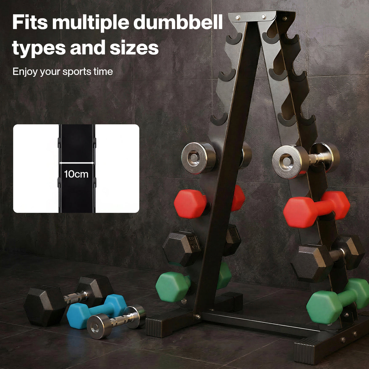 Centra Dumbbells Rack 6 Tier 400kg Weight Storage Holder Alloy Steel