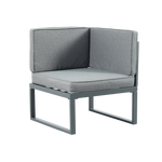 Chester Grey Modern Metal Patio Furniture Set - 5 Seat Corner Sofa With Coffee Table | Gray