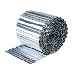 Silver Metal Corrugated Metal Lawn Edging Garden Border Roll | 6m | Silver