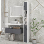 Slim Bathroom Cabinet, Toilet Roll Storage W/ Open Shelves | One Size