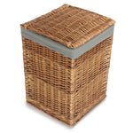 Light Steamed Square Laundry Basket With Grey Sage Lining | Small