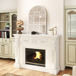 Arched Window Wall Mirror For Living Room Bedroom, 91x60cm | White
