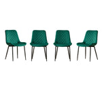 San Diego Marble Top Dining Table With Amelia Velvet Chairs | Green