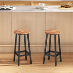 HOMCOM Barstools, Breakfast Bar Stools With Footrest, Rustic Brown