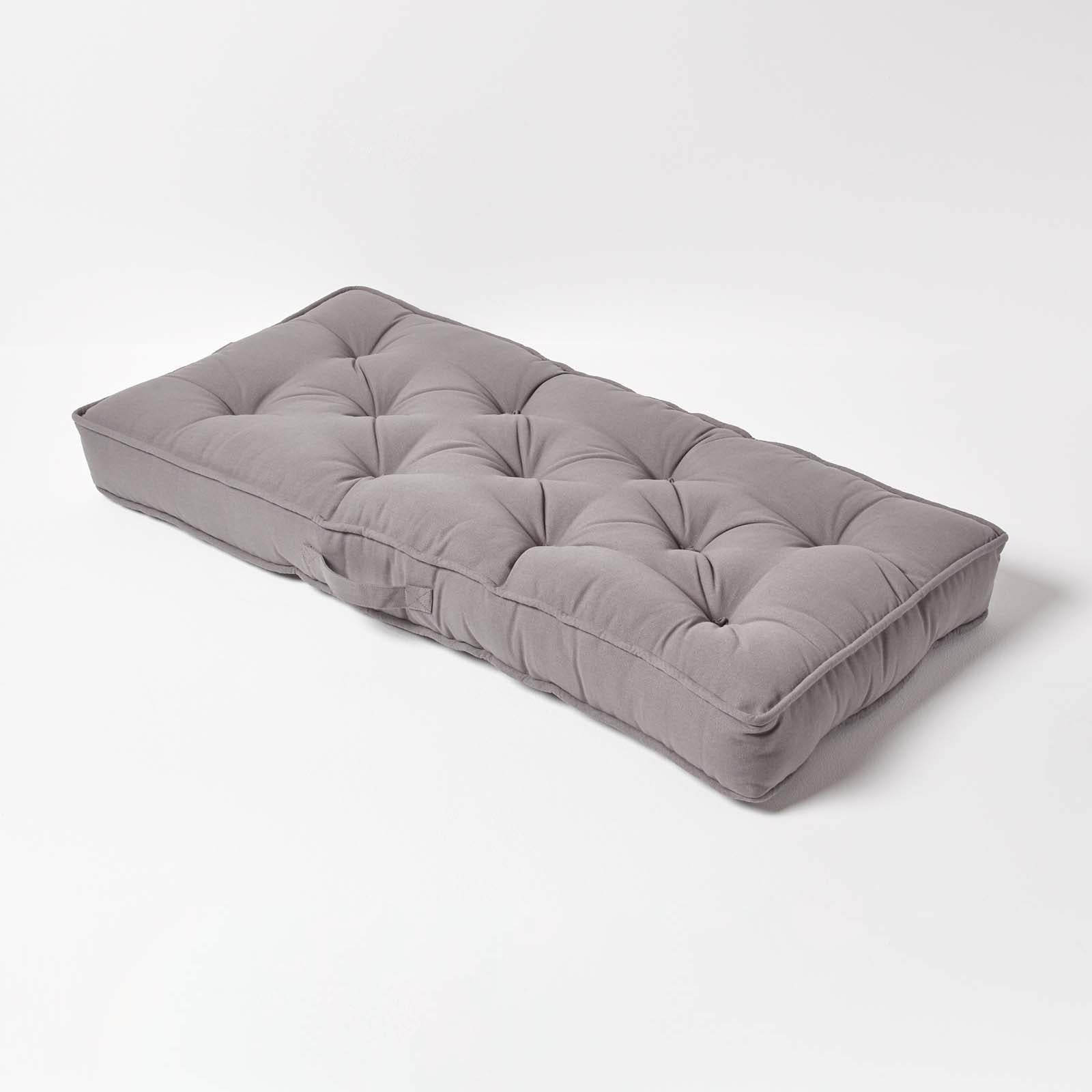 Cotton 2 Seater Booster Cushion | 50cm x 100cm | Charcoal Grey