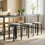Stackable Stools Modern Cushioned Set Of 4 | Grey
