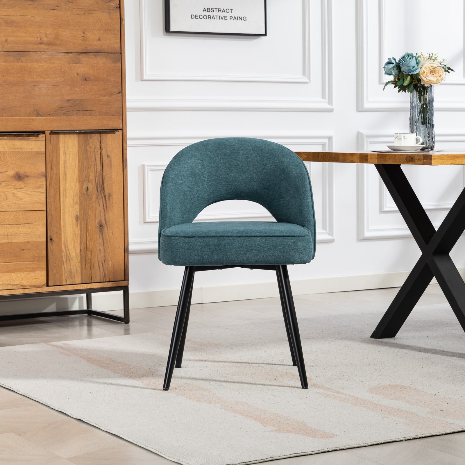 Ashley Fabric Dining Chairs - Set Of 2 | Teal