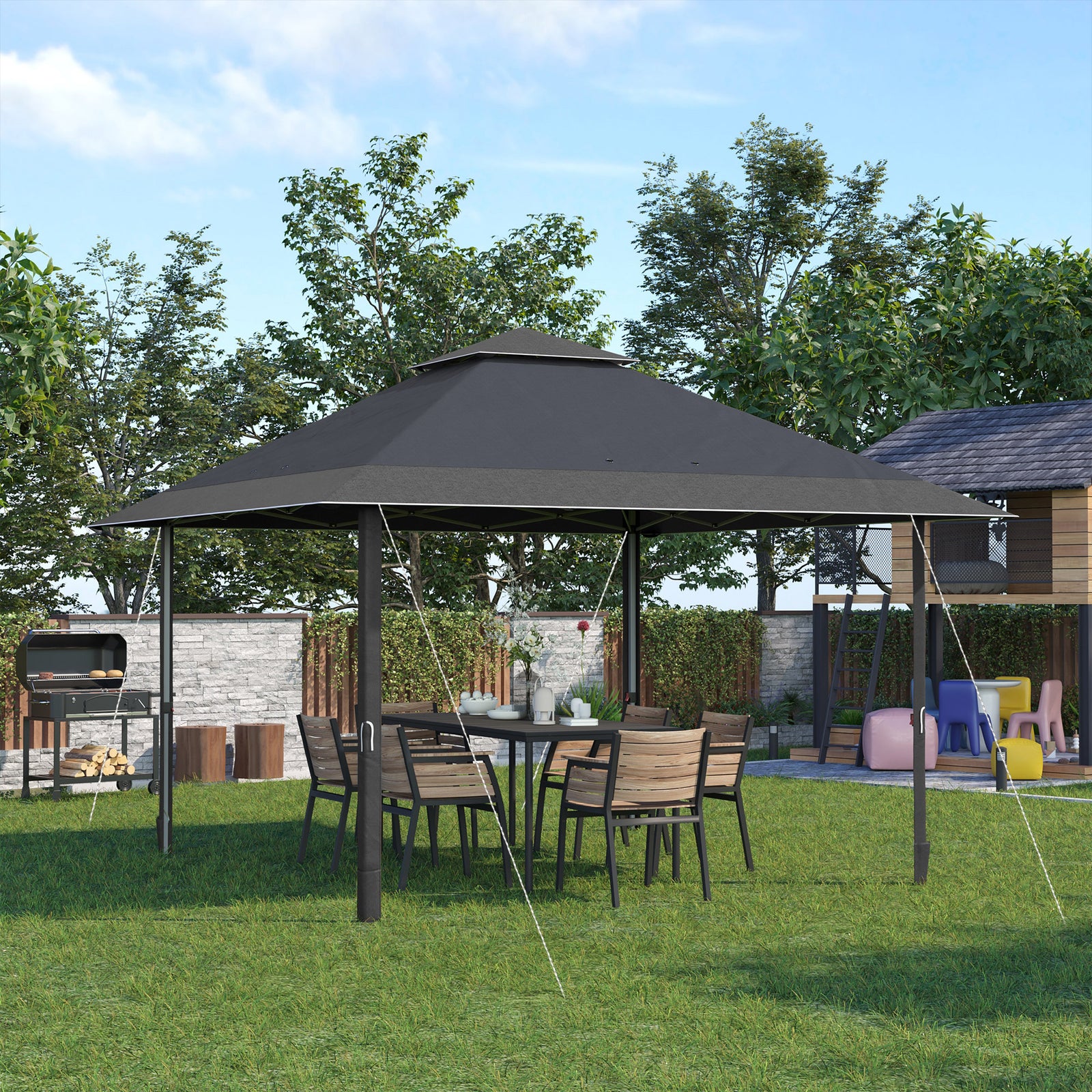 4 X 4m Outdoor Pop-up Canopy Tent Gazebo Adjustable Legs Bag