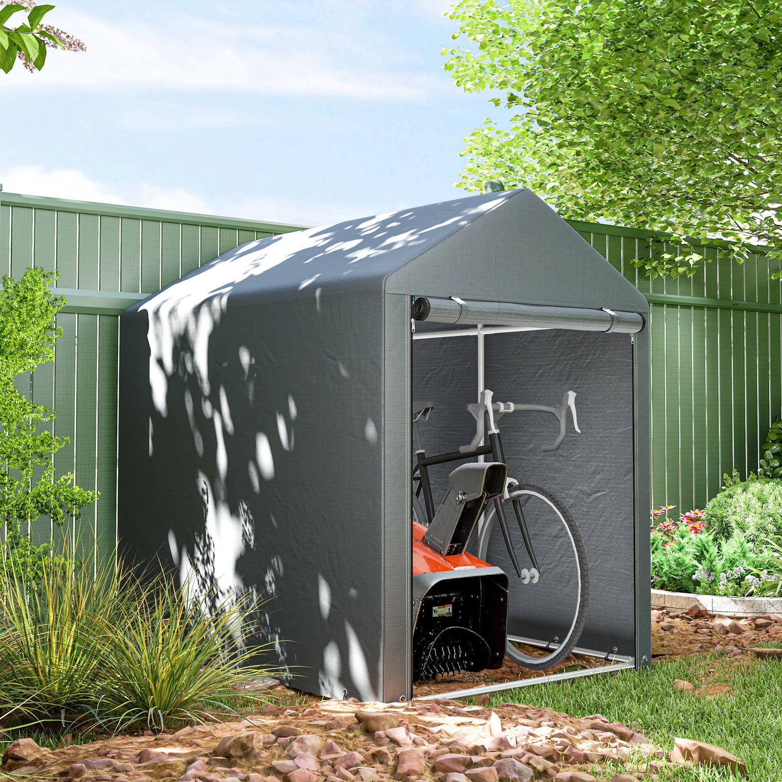 1.2 X 1.8m Portable Garden Shed For Motorbikes, Garden Tools