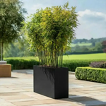 Long Zinc Galvanised Tall Trough Planter | 100cm x 35cm x 80cm | Matte Black