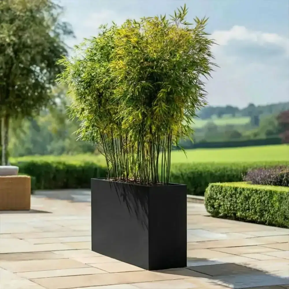 Long Zinc Galvanised Tall Trough Planter | 100cm x 35cm x 80cm | Matte Black