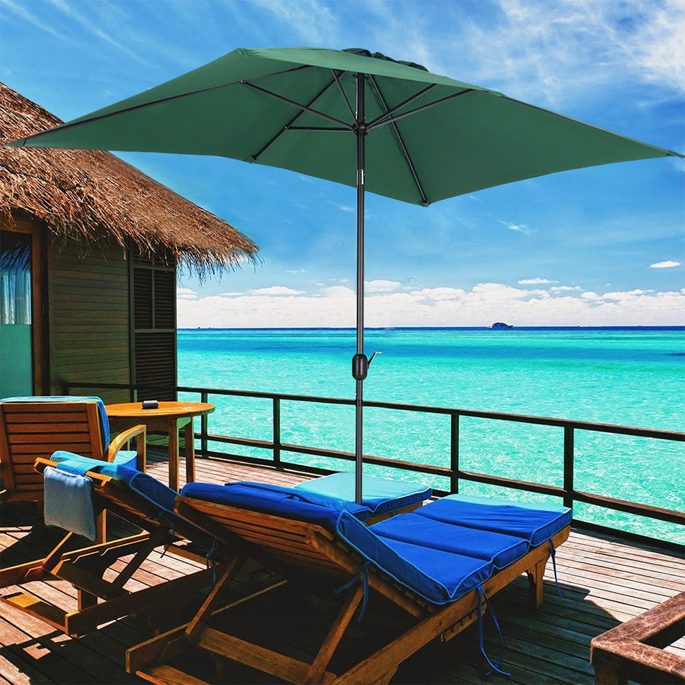 Waterproof Rectangular Parasol For Outdoor With Cross Base