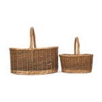 Country Oval Wicker Shopping Basket | Set-of-2 | Brown