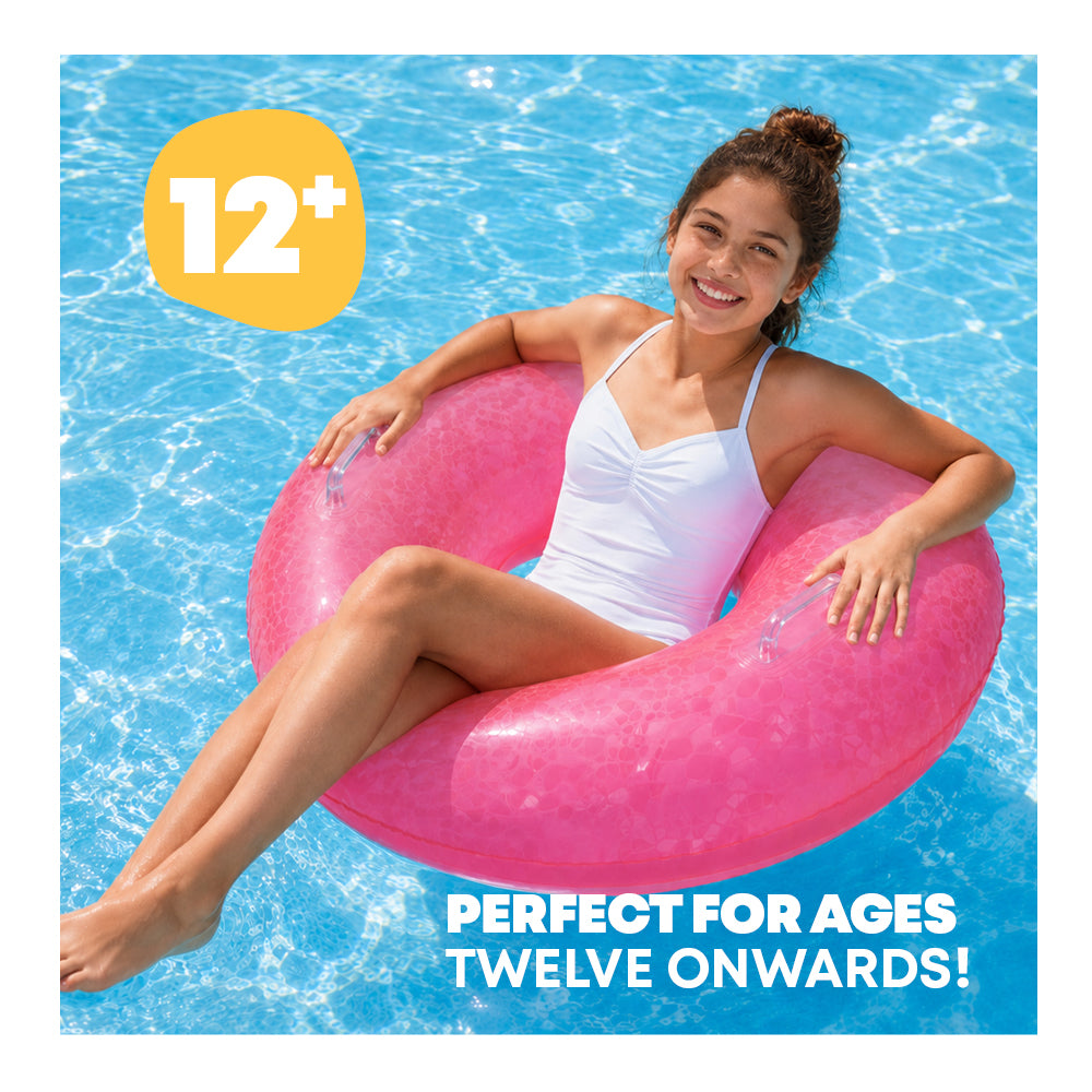 Diamond Print Inflatable Pool Float Ring | Pink