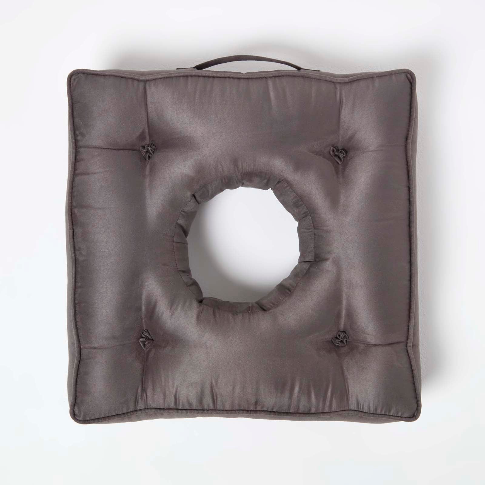 Faux Suede Coccyx Armchair Cushion | 50cm x 50cm | Grey