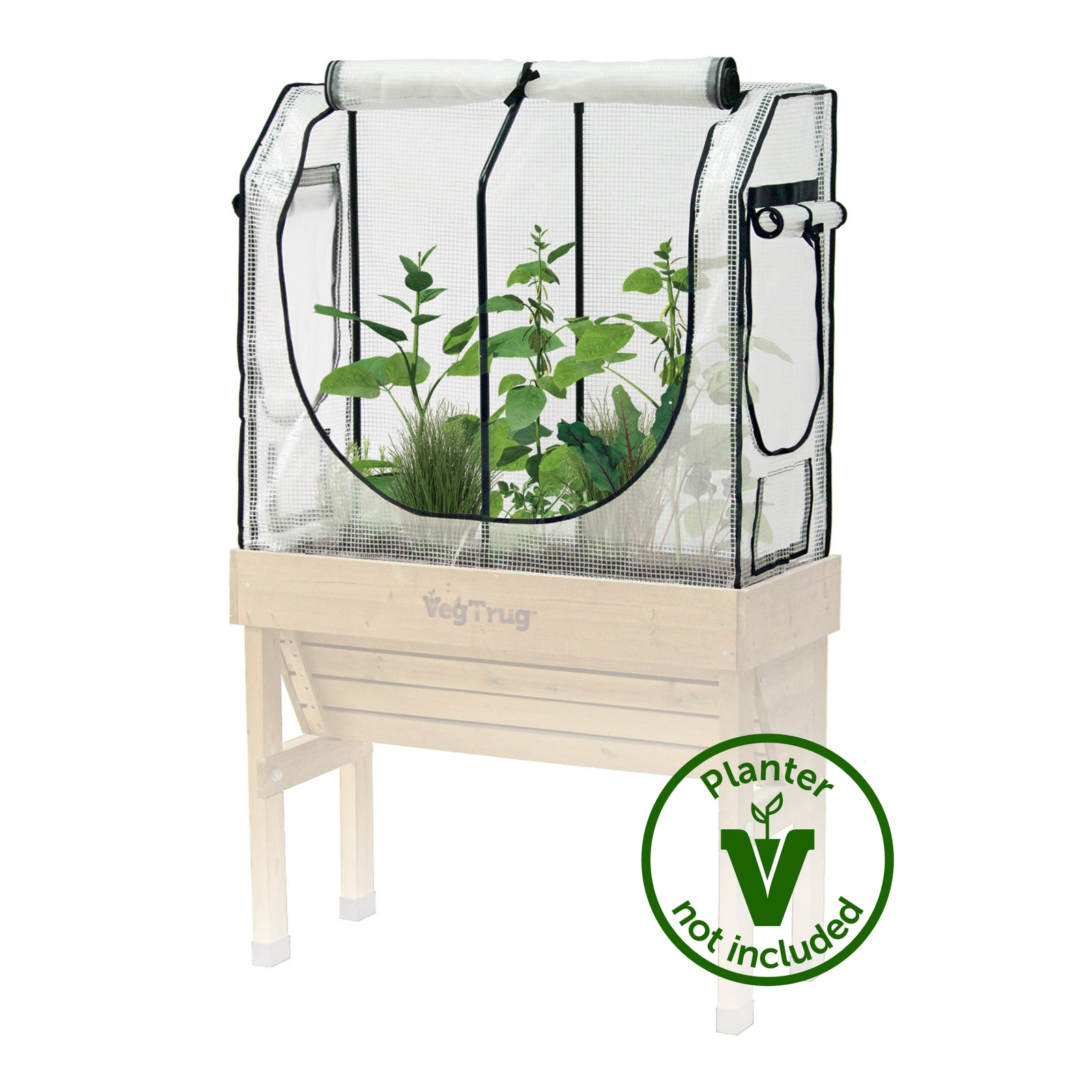 Small Wall Hugger Greenhouse Frame & Multi-cover Set | White