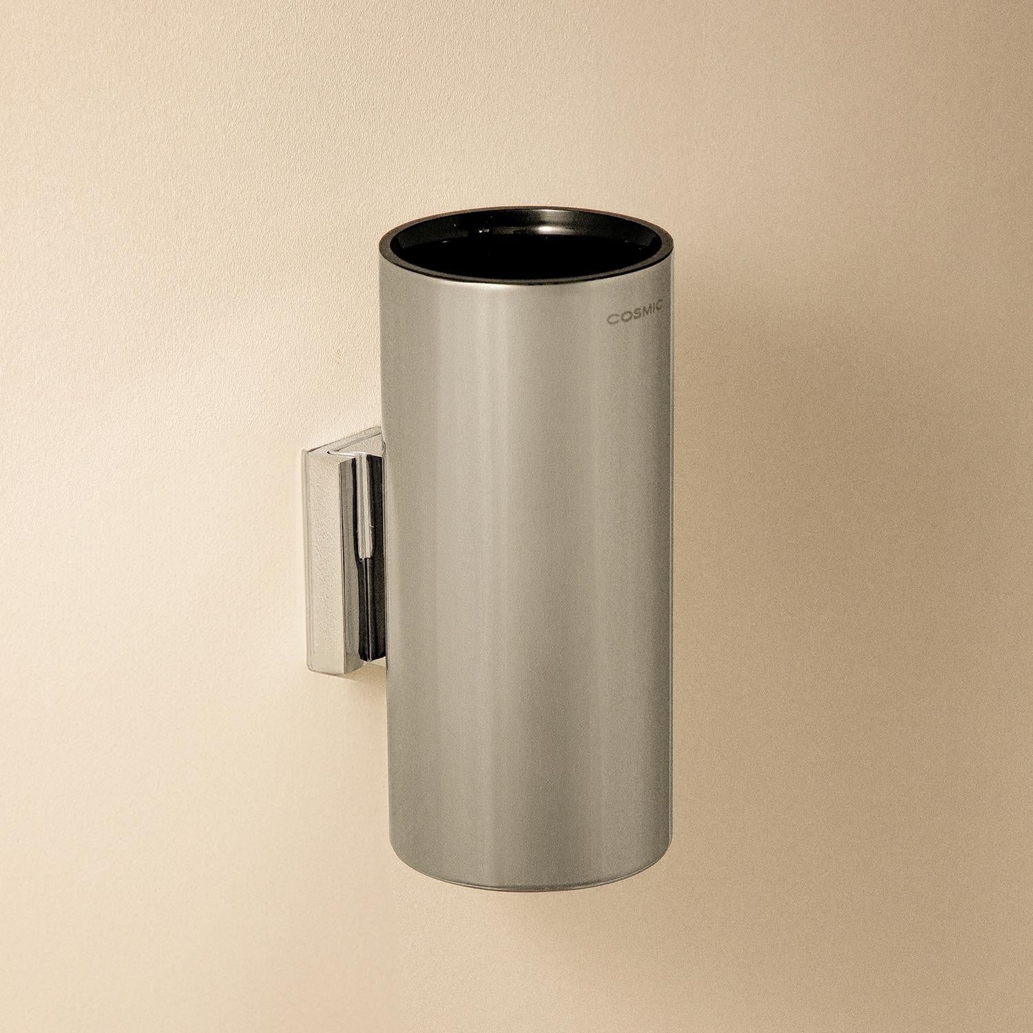 Toilet Brush & Holder, Wall-mounted, Silver, Architect S+ Collection
