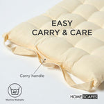 100% Cotton Seat Pads Plain Chair Cushions For Dining Room, Kitchen, Or Outdoor Garden Use | Set-of-6 | Cream